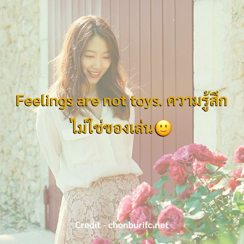 Feelings are not toys.
ความรู้สึกไม่ใช่ของเล่น🙂
